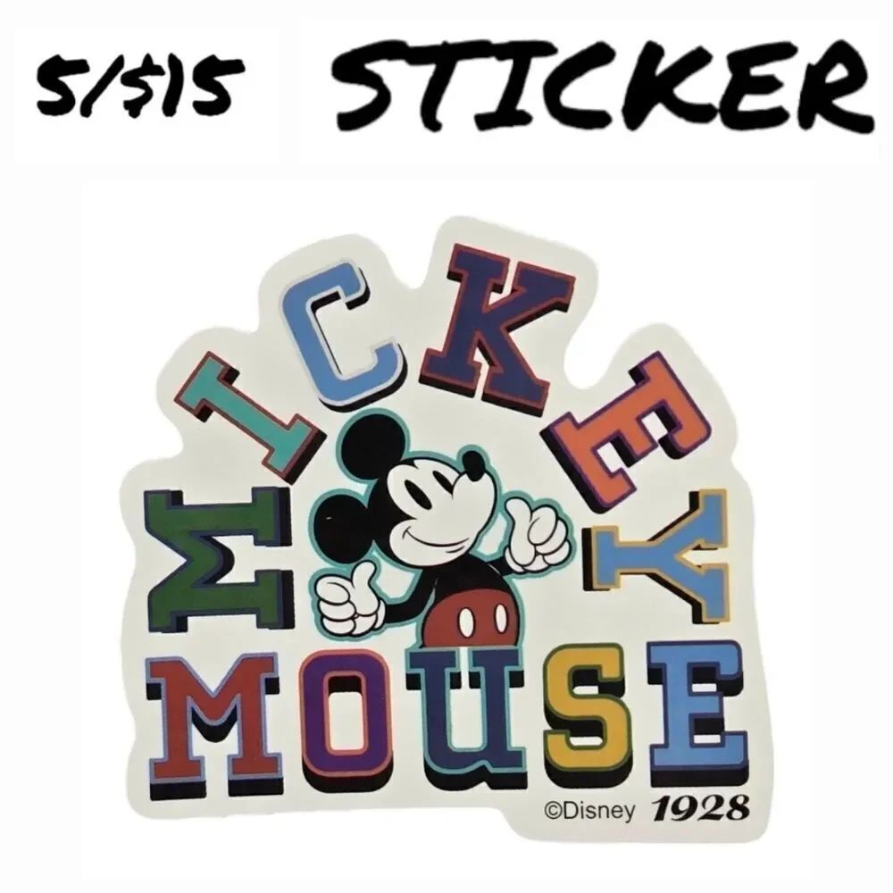 Mickey Mouse Sticker Decal Self-Adhesive Laptop Water Bottle Disney Retro TV